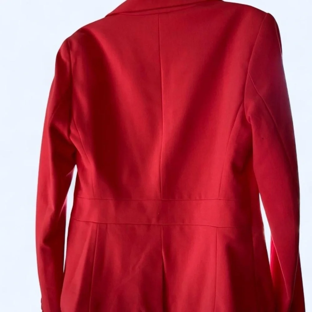 New York & Company RedOrange blazer with shoulder pads 6